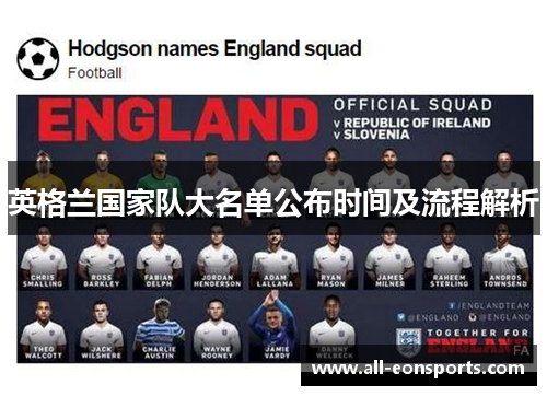 英格兰国家队大名单公布时间及流程解析 英格兰国家队大名单公布时间及流程解析